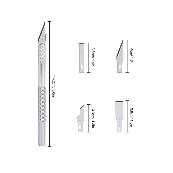 Bastelmesser Hobbymesser mit 2 stk Griffen und 40 stk Art Ersatzklingen Precision Craft Knife Skalpell Set fÃ¼r Gravur Skulptur DIY 42PCS – Bild 7