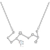 VIKI LYNN 925 Sterling Silver Created Opal Zodiac Necklace