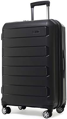 PP Suitcase Luggage Lightweight TSA Lock Spinner Wheels 20 Black