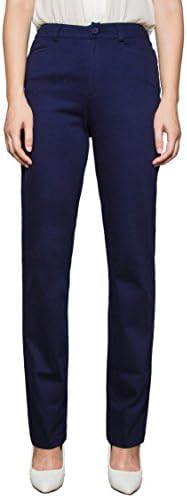 Women's Slim Straight Leg Stretch Casual Pants (XL, NAVY BLUE3)