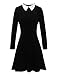 Aphratti Women's Long Sleeve Fall Dresses 2025 Casual Peter Pan Collar A Line Fit and Flare Skater Goth Dress