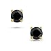 Bling Jewelry Black CZ Round Stud Earrings 925 Sterling Silver