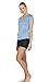icyzone Workout Shirts Yoga Tops Activewear V-Neck T-Shirts For Women Running Fitness Sports Short Sleeve Tees (L, Black/Granite/Blue)