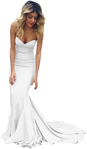 Dreagel Women's Strapless Mermaid Prom Dresses Long Formal Evening Dress 2018