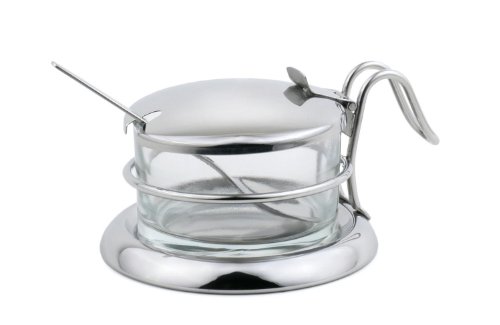 StainlessLUX 73442 Brilliant Stainless Steel Salt Server / Cheese Bowl / Condiment Serving Bowl & Spoon Set - Quality Serveware for Your Home
