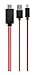 Yubohai Mobile to Tv Cable 6.5Feet Micro USB to HDMI Cable MHL to HDMI 1080P HDTV Adapter Cable Cord for Samsung Galaxy Galaxy /S3/S4/S5/Note 3 Galaxy Tab 3 8.0, Tab 3 10.1, Tab Pro (Red)