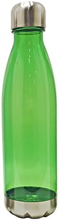 Silver One 27oz Durable Tritan Plastic Travel Narrow Sports Water Bottle | Leak-Proof Portable Cola Shape Bottle | Stainless Steel Twist Cap, For Gym, Hiking, Camping - (BPA FREE)