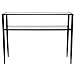 Flash Furniture Newport Collection Glass Console Table with Shelves and Black Metal Frame