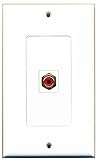 RiteAV - 1 RCA Red for Subwoofer Audio Port Wall Plate Decorative - White