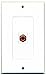 RiteAV - 1 RCA Red for Subwoofer Audio Port Wall Plate Decorative - White primary