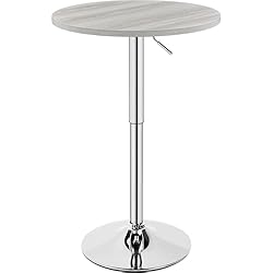 Yaheetech Round Bar Table, Adjustable Height and