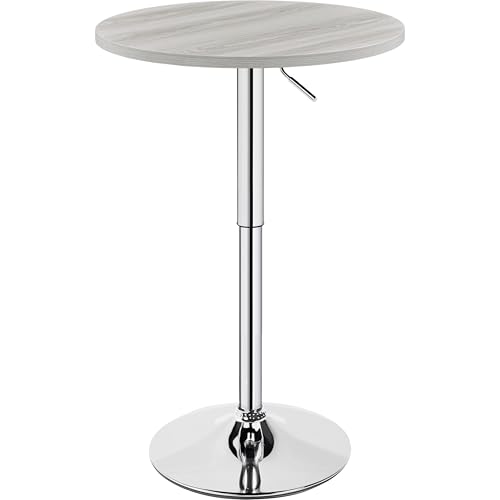 Yaheetech Round Bar Table, Adjustable Height and