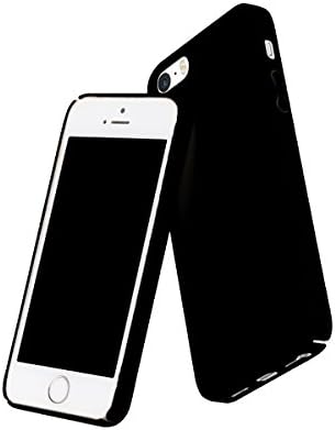 iPhone 5 5S SE Case, [Support Wireless Charging] Vellamace Black TPU Cover Phone Case Matte Finish Slim Profile Phone Protectors for iPhone 5 5S SE