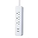GLOBE Designer Series 6ft 3-Outlet USB Surge Protector Power Strip, 2x USB Ports, Surge Protector, White Finish,78251