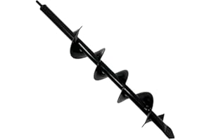 Dlh Western 4in Auger Spiral Drill Bit for Planting, Gardening, Bedding, 4'X25', 3/8" Hex Drive