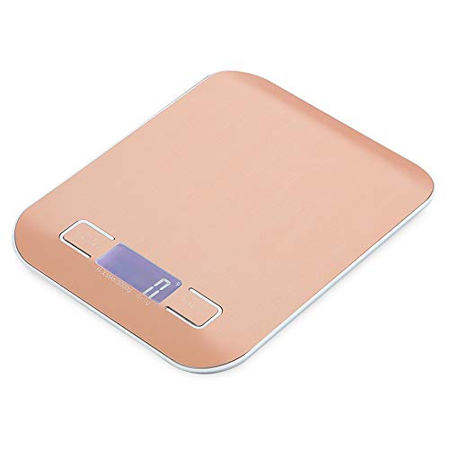 Pocket Jewelry Scale, YiMiky 5kg/1g Digital Kitchen Scale LCD Display Electronic Weight Scales Precise Cooking Baking Scale Stainless Steel Food Cooking Measure Tools (Rose Gold)
