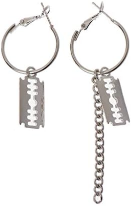 Earrings, Titanium Steel Bts Asymmetric Tassel Chain Safety Pin Dangle Drop Earring Kpop Korean Jewelry