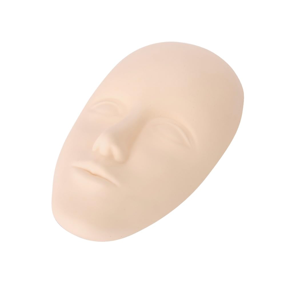 Tattoo Mannequin Head, Silicone Blank Practice Fake Skin Reusable Permanent Makeup Eyebrow Lip False Lashes Eyelash Extensions Training Tool for Beauty Students Beginners Artists(Tattoo Practice Skin)