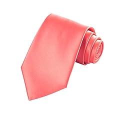 TIE G Solid Satin Color Formal Necktie and Pocket