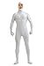 JustinCostume Spandex Open Face Full Bodysuit Zentai Suit, XL, White