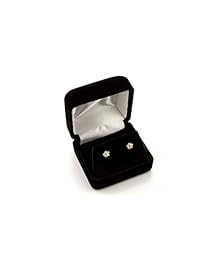 14k White Gold Round Solitaire Basket Set Stud Earrings with Screw Back - 7 Different Size Available