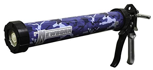 Newborn 620-AL Smooth Rod Caulking Gun, 10 and 20 Ounce Sausage Packs, 24 Ounce Bulk, 8-1/2" and 10" Cartridges, 18:1 Thrust Ratio, Camouflage Design