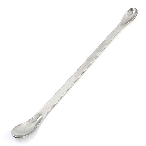 Orgrimmar 10Pcs Double Ended Stainless Steel Experiment Pharmacy Lab Spatula/Laboratory Sampling Mixing Spatula 20cm Long Sampling Spoon