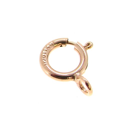 5 pcs 14k Rose Gold Filled Round Trigger Spring Ring Clasp 5mm / Connector / Findings / Rose Gold