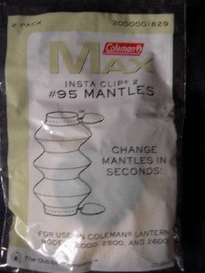 Coleman Max #95 Insta-Clip 2 Tube Style Lantern Mantles Pack of 2