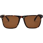 I-SEA Men's Dax Polarized Sunglasses - Mens Sunglasses with Scratch-Resistant &amp; Hydrophobic-Coated Lenses, Trendy Sunglasses with Polycarbonate Frame - Tortoise Frame, Brown Polarized Lens