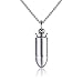 VNOX Stainless Steel Bullet Pendant Necklace for Men Women,Black (Silver)