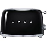 Smeg TSF01BLUS 50's Retro Style Aesthetic 2 Slice Toaster, Black (Renewed)