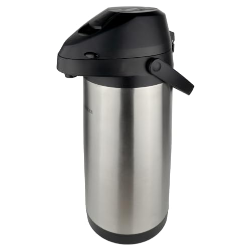 Pioneer Thermos da 5,0 litri in acciaio inossidabile con leva, flacone a tenuta stagna per bevande calde e fredde, distributore di bevande con pompa facile da usare per eventi