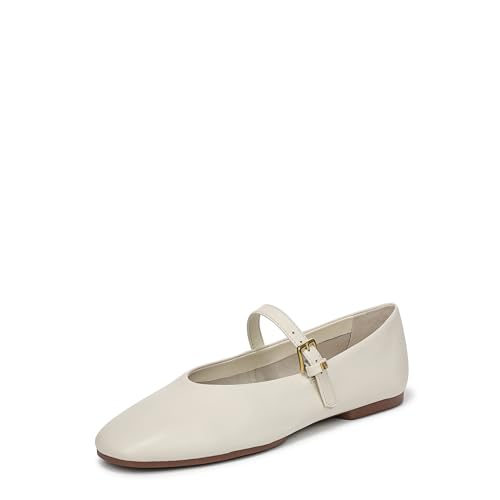 Franco Sarto Women's Odilia Mary Jane Flat Marshmallow White Leather 7.5 M