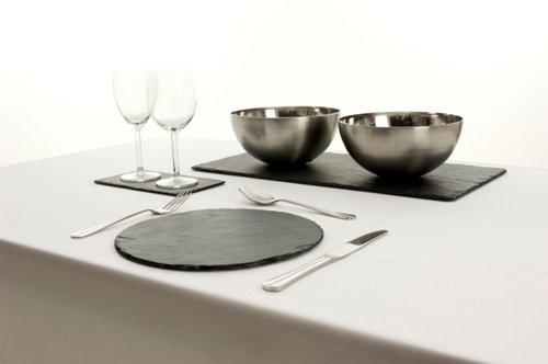 Set of 2 Round Slate Placemats