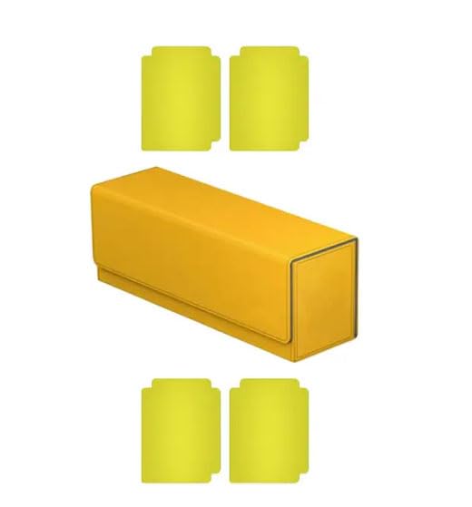 Guardz - Echelon Deck Box - XL Size for 400+ Sleeved Cards with magnetic lid & dividers - Compatible for your trading cards! (Yellow)