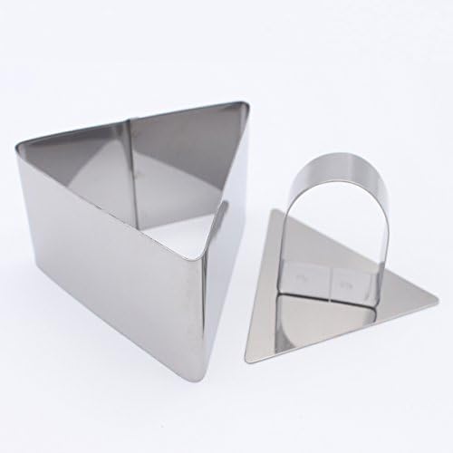Hyacinthus Cake Cutter Mold Pastry Ring with Pusher Professional Stainless Steel Food Tower Presentation Cooking Rings with Food Press (Triangle)