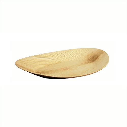 Brheez Palm Leaf Disposable Bamboo Like Oval 10 x 6 Inch Natural Elegant Sturdy Plate/Serving Platter Biodegradable, Compostable Chemical Free, Natural Alternative to Plastic and Paper - Pack of 25