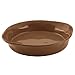 Rachael Ray Cucina Stoneware 3-Piece Round Casserole & Lid Set, Mushroom Brown