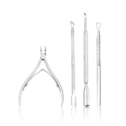 CHOP MALL Cuticle Nipper Clipper and 3Pcs Cuticle Pushers - Stainless Steel Cuticle Remover and Gel Nail Polish Scraper for Fingernails Toenails Beauty Manicure Tool Set - Thumbnail 7