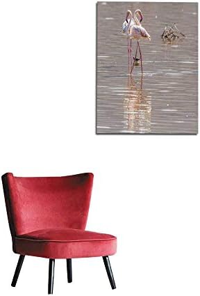 longbuyer Art Stickers Flamingos and Black-Winged Stilt - Heart Shape Mural 16"x20"