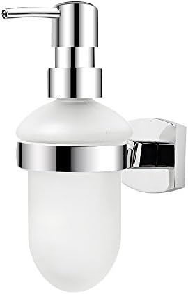 Dreamsbaku Victorian Lavatory Wall Mount for Kitchen Bathroom Soap Lotion Dispenser Glass Bottle with Pump Head Cooper chrome Finish