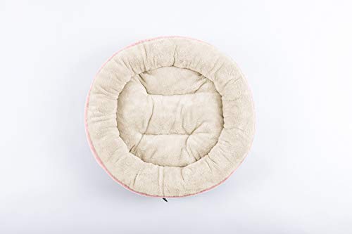 Love's cabin Round Donut Cat and Dog Cushion Bed, 20in Pet Bed for Cats or Small Dogs, Anti-Slip & Water-Resistant Bottom, Super Soft Durable Fabric Pet beds, Washable Luxury Cat & Dog Bed Pink