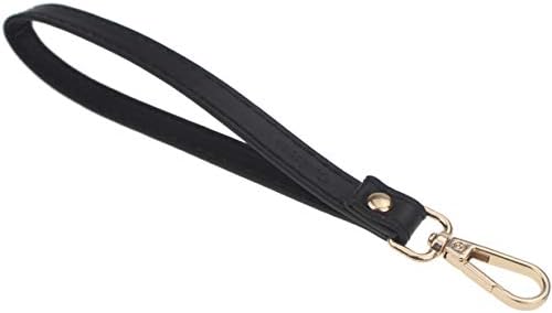 DIY Black Leather Replacement Chain Strap Set for Purse Handbag Clutches Wallet Wristlet Evening Bag (Black)