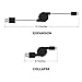 FiveBox USB Retractable Cable, Premium Retractable Charger Cord 5-Pack High Speed 2.5FT USB 2.0 Sync Data & Charge Cable for Android, Samsung Galaxy, HTC, LG, Sony, BlackBerry and More Android Device