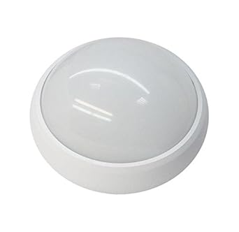 V-TAC - 8 W Full luces de cúpula de redondo IP66 blanco cuerpo 20 W igual 560 lúmenes, 6000 K, color blanco, intensidad no regulable, ángulo de haz 120, ...