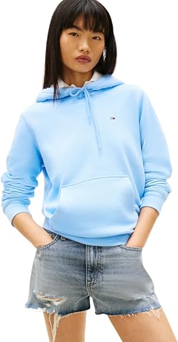 Damen Hoodie Flag Regular Fit, Blau (Light Powdery Blue), L