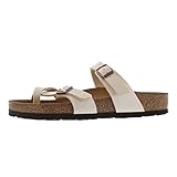 Birkenstock Women's Mayari Adjustable Toe Loop Cork Footbed Sandal Pearl Wht 40 Medium EU