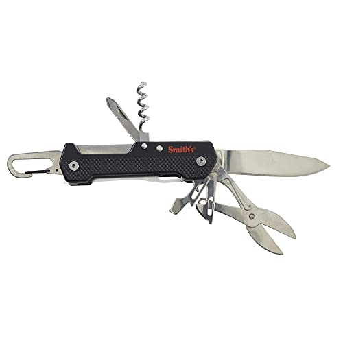 Smith's 51298 EdgeSport 9-in-1 Multi-Tool - Black - Corkscrew - Knife - Saw Bla…