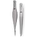 Tweezers Set - Tweezer Guru Stainless Steel Slant Tip and Pointed Eyebrow Tweezer Set - Flawless Precision for Facial Hair, Ingrown Hair, Eyebrows, Splinter and Blackhead Remover (Silver)